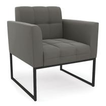 Poltrona Elisa Suede Base Metálica Industrial Preto - D'rossi Cor Grafite Poltrona Elisa Suede Base Metálica Industrial Preto - D'rossi Cor Grafite