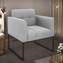 Poltrona Elisa Suede Base Metálica Industrial Preto D03 - D'Rossi