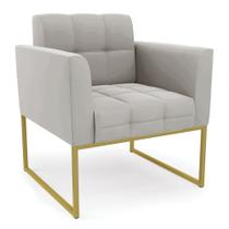 Poltrona Elisa Veludo Base Metálica Industrial Dourado D03 - D'Rossi