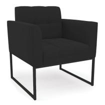 Poltrona Elisa Veludo Preto Base Metálica Industrial Preto - D'rossi Poltrona Elisa Veludo Preto Base Metálica Industrial Preto - D'rossi