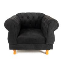 Poltrona Elisabeth Chesterfield Capitone Suede Preto Decorativa / Sala, Tv, Estar, Recepção, barbearia Poltrona Elisabeth Chesterfield Capitone Suede Preto Decorativa / Sala, Tv, Estar, Recepção, barbearia