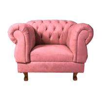 Poltrona Elisabeth Chesterfield Capitone Suede Rosa Decorativa / Sala, Tv, Estar, Recepção Poltrona Elisabeth Chesterfield Capitone Suede Rosa Decorativa / Sala, Tv, Estar, Recepção