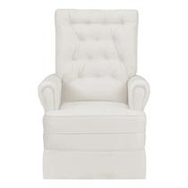 Poltrona Eloa De Amamentação Com Puff Balanço Linho Areia Claro