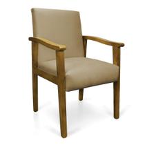 Poltrona Eloisa Suede Marrom Rato Base de Madeira Castanho