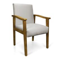 Poltrona Eloisa Veludo Cinza Base de Madeira Castanho