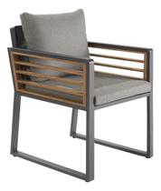 Poltrona Em Aluminio 78x56 Cm Com Bracos Cinza Ion