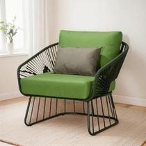 Poltrona Em Alumínio E Corda Náutica P/ Externa E Interna