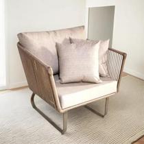 Poltrona Em Alumínio Revestido Em Corda Náutica Poltrona Em Alumínio Revestido Em Corda Náutica