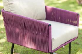 Poltrona Em Corda Náutica C/ Almofada Area Externa E Interna