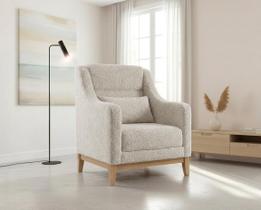 Poltrona Encosto Alto Bouclé Áquila Cinza Poltrona Encosto Alto Bouclé Áquila Cinza