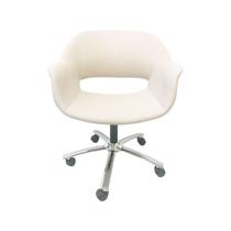 Poltrona Escritório Eduarda linho cru regulagem de altura - Poltronas do Sul