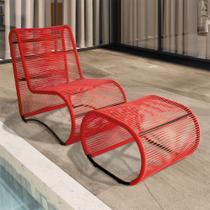 Poltrona Espreguiçadeira Portugal em Alumínio e Cordão Fibra Sintética