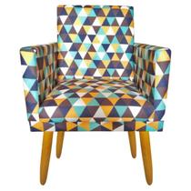 Poltrona Estampada Nina Triangulo Verde para Costura Rodapé - 2M Decor Poltrona Estampada Nina Triangulo Verde para Costura Rodapé - 2M Decor