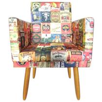 Poltrona Estampada para Bar Chopperia Restaurante Nina Rodapé Cerveja Beer - 2M Decor