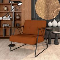 Poltrona Estofada Columbia Estilo Industrial Preto/terracota - M.a Poltrona Estofada Columbia Estilo Industrial Preto/terracota - M.a