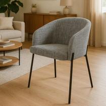 Poltrona Estofada com Base Fixa em Aço Carbono Pintura Epóxi Laura Exclusiva