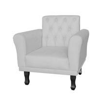Poltrona Estofada Com Capitone Para Salão de Beleza Classic Corano Branco - LM DECOR Poltrona Estofada Com Capitone Para Salão de Beleza Classic Corano Branco - LM DECOR