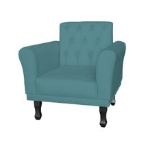 Poltrona Estofada Com Capitone Para Salão de Beleza Classic Suede Azul Turquesa - LM DECOR Poltrona Estofada Com Capitone Para Salão de Beleza Classic Suede Azul Turquesa - LM DECOR