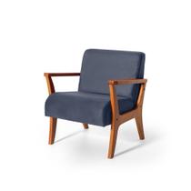 Poltrona Estofada em Madeira Maciça Cléo Azul Kaiber Estofados Poltrona Estofada em Madeira Maciça Cléo Azul Kaiber Estofados