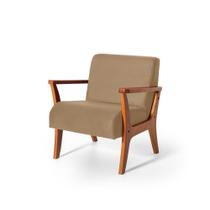 Poltrona Estofada em Madeira Maciça Cléo Bege Kaiber Estofados Poltrona Estofada em Madeira Maciça Cléo Bege Kaiber Estofados