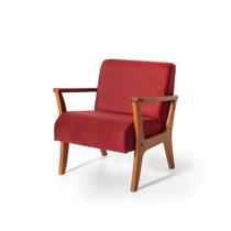 Poltrona Estofada em Madeira Maciça Cléo Bordô Kaiber Estofados Poltrona Estofada em Madeira Maciça Cléo Bordô Kaiber Estofados