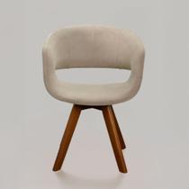 Poltrona Estofada Giratória Decorativa Base Madeira Maciça Oliva Hope Veludo Cinza Claro Poltrona Estofada Giratória Decorativa Base Madeira Maciça Oliva Hope Veludo Cinza Claro