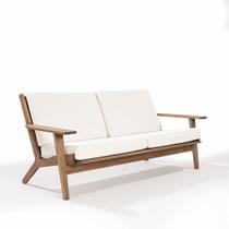 Poltrona Estofada Lotus 2 Lugares 185cm Madeira Eucalipto-Castanho