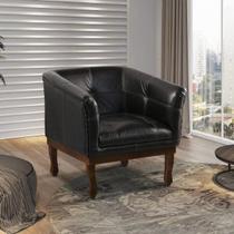 Poltrona Estofada Madeira Maciça Noah Couro Legítimo Scala Decor Poltrona Estofada Madeira Maciça Noah Couro Legítimo Scala Decor
