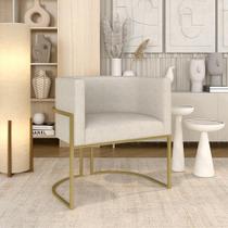 Poltrona Estofada Oregon Dourado/suede Bege - M. Arapongas Poltrona Estofada Oregon Dourado/suede Bege - M. Arapongas