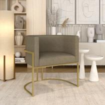 Poltrona Estofada Oregon Dourado/suede Capuccino - M. Arapongas Poltrona Estofada Oregon Dourado/suede Capuccino - M. Arapongas