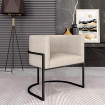 Poltrona Estofada Oregon Preto Fosco/suede Bege - M. Arapongas