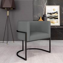Poltrona Estofada Oregon Preto Fosco/suede Cinza - M. Arapongas Poltrona Estofada Oregon Preto Fosco/suede Cinza - M. Arapongas