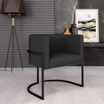Poltrona Estofada Oregon Preto Fosco/suede Preto - M. Arapongas - A Móveis Arapongas