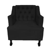 Poltrona Estofada Para Hall de Entrada Genesis Suede Preto LM DECOR