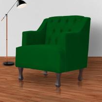 Poltrona Estofada Para Hall de Entrada Genesis Suede Verde - LM DECOR Poltrona Estofada Para Hall de Entrada Genesis Suede Verde - LM DECOR