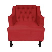 Poltrona Estofada Para Hall de Entrada Heloisa Suede Vermelho DL Decor