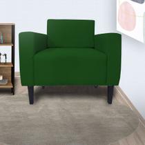 Poltrona Estofada Para Quarto Closet Leticia Slim Suede Verde - LM DECOR