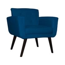 Poltrona Estofada Para Sala de Estar Giovanna Suede Azul Royal - DL Decor