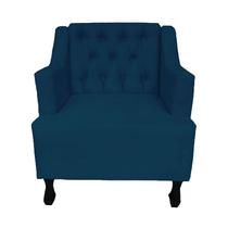 Poltrona Estofada Para Salão de Beleza Heloisa Suede Azul Marinho DL Decor