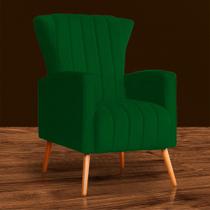 Poltrona Estofada Pés Palito Sala de Estar Melinda Suede Verde - DL DECOR
