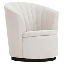 Poltrona Évora Base Fixa Preto Poliéster Off White - Nexta Casa Poltrona Évora Base Fixa Preto Poliéster Off White - Nexta Casa