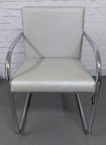 Poltrona Facto material sintético Branco com Pés Prata Poltrona Facto material sintético Branco com Pés Prata