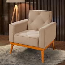 Poltrona Florença Veludo Bege Poltrona Florença Veludo Bege