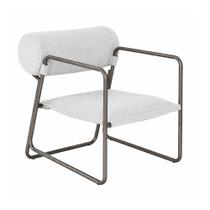 Poltrona Flow Base Titânio Bouclé Cinza - Sallar Home Poltrona Flow Base Titânio Bouclé Cinza - Sallar Home