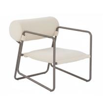 Poltrona Flow Base Titânio Bouclé Off White - Sallar Home Poltrona Flow Base Titânio Bouclé Off White - Sallar Home
