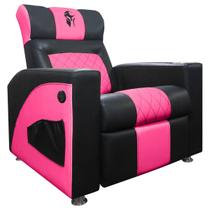 Poltrona Gamer Streamer Sparta com Carregador USB material sintético Preto/Rosa SOFA STORE Poltrona Gamer Streamer Sparta com Carregador USB material sintético Preto/Rosa SOFA STORE