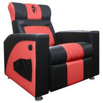 Poltrona Gamer Streamer Sparta com Carregador USB material sintético Preto/Vermelho SOFA STORE