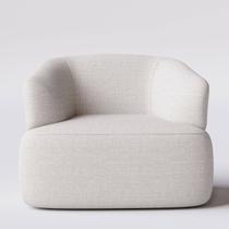 Poltrona Geórgia Giratória em Linho Brooks Off White - Home Mobily