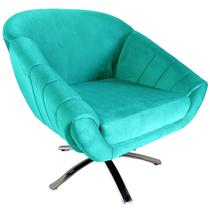 Poltrona Giovana Base Giratória Cromado em Sued Premium