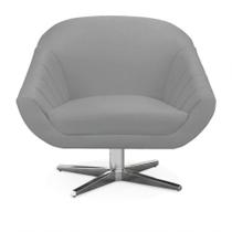 Poltrona Giovana Suede Cinza